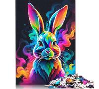 Rompecabezas de Conejo geométrico de Colores, Divertido Rompecabezas Rectangular de Papel para niños y Adultos a Partir de 12 años, Regalo de cumpleaños, 1000 Piezas (26 x 38 cm)