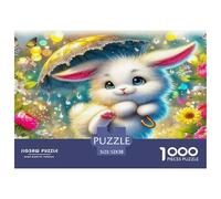 Rompecabezas de conejo para adultos (1000 piezas): Conejito cósmico, mágico, colorido, caprichoso, imposible, difícil, desafiante, juego para decoración de paredes y regalos. 52 x 38 cm (1000 piezas).