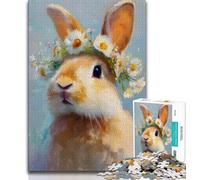 Rompecabezas de Conejo para Adultos 1000 Piezas, Juego Educativo, Juguete de desafío, decoración de Pared, cumpleaños y Navidad, 75x50cm