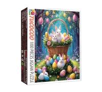 Rompecabezas de conejos de Pascua | 70x50 Cm Ilustración Gráfica Puzzle,1000 Piezas De Conejos De Pascua Rompecabezas Para Adultos | Para Actividades Decoración Del Hogar Granja Arte De Pared