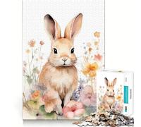 Rompecabezas de Conejos en Acuarela para Adultos, 1000 Piezas, Juego Inteligente, Divertido y Relajante, Ideal para armar, Regalo preciado (50x75cm)
