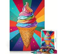 Rompecabezas de Cono de Helado arcoíris para Adolescentes, 1000 Piezas, Juego Mental, Juguete Relajante, Corte preciso, (50x75cm)