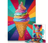 Rompecabezas de Cono de Helado arcoíris para Adolescentes, 1000 Piezas, Juego Mental, Juguete Relajante, Corte preciso, (50x75cm)