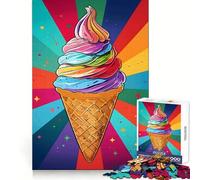 Rompecabezas de Cono de Helado arcoíris para Adultos, 1000 Piezas, Juguete de lógica, antiestrés, Corte de precisión, Regalo para Festivales (38x52cm)