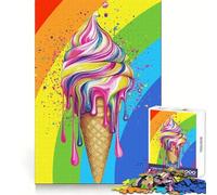 Rompecabezas de Conos de Helado arcoíris para Adultos, 1000 Piezas Fortalece la Memoria, Alivia la ansiedad, Borde Liso, cálida Sorpresa (38x26cm)