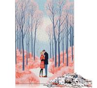 Rompecabezas de Copos de Nieve y Besos, difícil de Resolver, de Papel Duro, Rectangular, para Adultos y niños, 1000 Piezas (26 x 38 cm)
