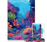 Rompecabezas de corales submarinos,1000 Piezas,Juego Divertido sin Rebabas,Piezas de Corte Limpio,portátil,Ideal para Viajes (38x52cm)