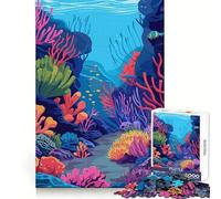 Rompecabezas de corales submarinos de 1000 Piezas para Adolescentes Bienestar Cerebral Fácil relajación Cierre (38x26cm)