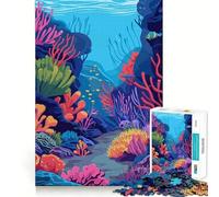 Rompecabezas de corales submarinos para Adolescentes,1000 Piezas,Juego de Memoria Mental,Cierre Seguro,sin Piezas Sueltas,Ideal para Viajar, (50x75cm)