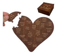 Rompecabezas de corazón de 20 Razones por Las Que te Amo con Caja de Regalo Rompecabezas de Madera de corazón romántico para él su Boda de Aniversario de San Valentín