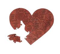Rompecabezas de corazón de madera, 20 razones por las que te amo para el día de San Valentín, rompecabezas de amor de madera con texto grabado con caja de almacenamiento, para prometido, novio, novia