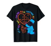 Rompecabezas de corazón de neón Diseño médico - Cuidador sanador Camiseta