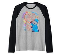 Rompecabezas de corazón de neón Diseño médico - Cuidador sanador Camiseta Manga Raglan