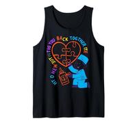Rompecabezas de corazón de neón Diseño médico - Cuidador sanador Camiseta sin Mangas