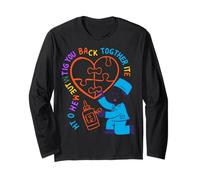 Rompecabezas de corazón de neón Diseño médico - Cuidador sanador Manga Larga
