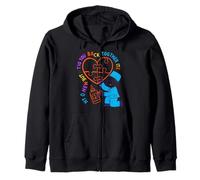 Rompecabezas de corazón de neón Diseño médico - Cuidador sanador Sudadera con Capucha