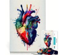 Rompecabezas de corazón Humano en Acuarela de 1000 Piezas para Adolescentes Estimula la Mente Diversión Ajuste Espacios Entretenimiento cautivador para Interiores acogedores (50x75cm)