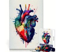 Rompecabezas de corazón Humano en Acuarela de 1000 Piezas para Adultos Diversión Intelectual, distracción Relajante, Corte preciso, Regalo Original (50x75cm)