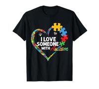 Rompecabezas de corazón I Love Someone with Autism Camiseta