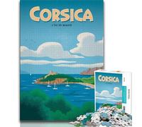 Rompecabezas de Córcega para Adolescentes, desafiantes, Divertidos y Divertidos, con póster y Hoja de Trivia a Juego 75x50cm
