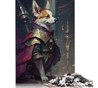 Rompecabezas de Corgi Aventurero, Divertido Rompecabezas de cartón Premium para niños y niñas, 1000 Piezas (75 x 50 cm)