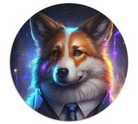 Rompecabezas de Corgi Boss de 1000 Piezas para Adultos, Rompecabezas Redondo de 1000 Piezas, Rompecabezas de Alta dificultad para Adolescentes, 67,5 x 67,5 cm