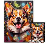 Rompecabezas de Corgi de 1000 Piezas para Adultos, Rompecabezas de Madera, decoración del hogar y diversión navideña, 50x75cm/19,68x29,52 Pulgadas