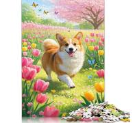 Rompecabezas de Corgi, desafío difícil, 100% cartón Reciclado, Ideal para Adultos y Adolescentes, 1000 Piezas (38 x 26 cm)