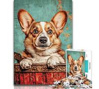 Rompecabezas de Corgi Feliz de 1000 Piezas para Adolescentes, Ayuda a ejercitar el Cerebro, Juguetes adictivos para Cultivar la Paciencia, Juego de desafío único de 38x26cm