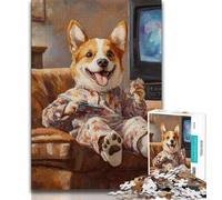 Rompecabezas de Corgi Feliz para Adolescentes, 1000 Piezas, Ayuda a ejercitar el Cerebro, Juguetes adictivos para Cultivar la Paciencia, una Obra de Arte (50x75cm)