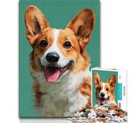 Rompecabezas de Corgi Feliz para Adultos, 1000 Piezas, difícil de Aprender, Juguetes educativos, Juegos Familiares con póster a Juego y Hoja de Trivia (50x75cm)