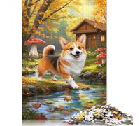 Rompecabezas de Corgi, Rompecabezas Rectangular de Papel Entrelazado de precisión para Adultos y niños, 1000 Piezas (38 x 26 cm)