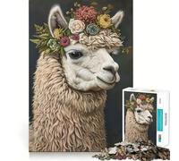 Rompecabezas de Corona de Flores de Alpaca de 1000 Piezas para Adultos Divertido Juego de Memoria Artesanía de Corte experta Actividad Relajante para Grupos en Interiores (50x75cm)