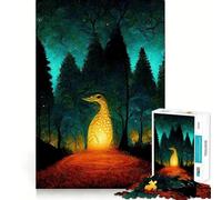 Rompecabezas de Criaturas fantásticas del Bosque Juego de Memoria de 1000 Piezas Manualidades de Corte de Alta precisión desafío Cerebral Interactivo para el hogar (38x52cm)