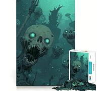 Rompecabezas de Criaturas Marinas no muertas,Juego de Memoria de 1000 Piezas,Manualidades de Corte de Alta precisión,desafío Cerebral Interactivo para el hogar (50x75cm)