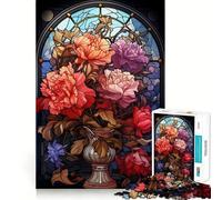 Rompecabezas de Cristal con diseño de Flores Naturales de 1000 Piezas para Adultos Juego para ejercitar la Mente y relajarla Bordes Afilados Regalo de Primera Calidad (38x52cm)