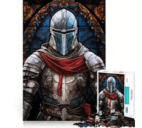 Rompecabezas de Cristal de Caballeros templarios para Adultos, 1000 Piezas, Juguete Inteligente, vínculo Familiar, Corte preciso, Regalo de Temporada 50x75cm