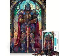 Rompecabezas de Cristal Duro Paladín Guerrero para Adultos, 1000 Piezas, estimula la Memoria, Juego Relajante, Corte Premium, (50x75cm)
