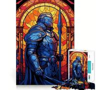 Rompecabezas de Cristal Guerrero Paladín para Adolescentes, 1000 Piezas, Juego Inteligente, Tiempo en Familia, patrón de ensamblaje, elección de Deseos de Papá Noel (38x26cm)
