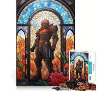 Rompecabezas de Cristal Guerrero Paladín para Adolescentes, 1000 Piezas, para estimular la Memoria, Juego de Interior, Montaje de imágenes, Regalo navideño (50x75cm)