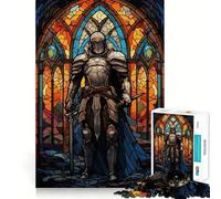 Rompecabezas de Cristal Paladín Guerrero 1000 Piezas para Adultos Regalos para Mejorar la Memoria y Relajarse mentalmente Corte Premium Sorpresa cálida (38x52cm)