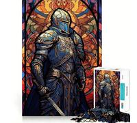Rompecabezas de Cristal Paladín Guerrero para Adolescentes, 1000 Piezas, Juguete Intelectual, Escape Tranquilo, Corte de Calidad, Regalo de Temporada (50x75cm)