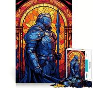 Rompecabezas de Cristal Paladín Guerrero para Adultos, 1000 Piezas, Juguete de lógica Fina, Informal y Relajante, con Bordes limpios, Pieza de Arte (50x75cm)