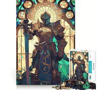 Rompecabezas de Cristal Paladín Guerrero para Adultos, 1000 Piezas, Rompecabezas Mental, Juego Lento, Disfruta del Montaje de imágenes, (38x52cm)