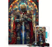 Rompecabezas de Cristal Paladin Warrior de 1000 Piezas para Adolescentes Juego Inteligente de Rompecabezas Tiempo de Aprendizaje Imagen para armar Un Regalo Encantador (38x26cm)
