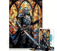Rompecabezas de Cristal Paladin Warrior de 1000 Piezas para Adolescentes, Juguete cognitivo, pasatiempo Relajante, Borde Premium, Lista de Deseos de Santa Claus (50x75cm)