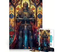 Rompecabezas de Cristal Paladin Warrior de 1000 Piezas para Adolescentes, lógica Clara, Juguete Relajante, Corte Perfecto, Regalo sincero (38x52cm)