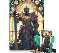 Rompecabezas de Cristal Paladin Warrior de 1000 Piezas para Adultos Juego Inteligente de Rompecabezas Divertido Montaje de imágenes Regalo de Temporada (38x26cm)