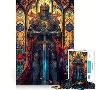 Rompecabezas de Cristal Paladin Warrior de 1000 Piezas para Adultos Regalos Divertidos y de Ocio Precioso Regalo (50x75cm)