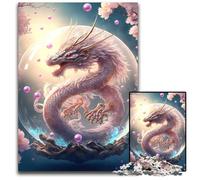 Rompecabezas de Cristal para Adultos diseño de dragón Chino de Papel Juego Familiar Creativo decoración del hogar Adolescentes 1000 Piezas (38 x 26 cm)